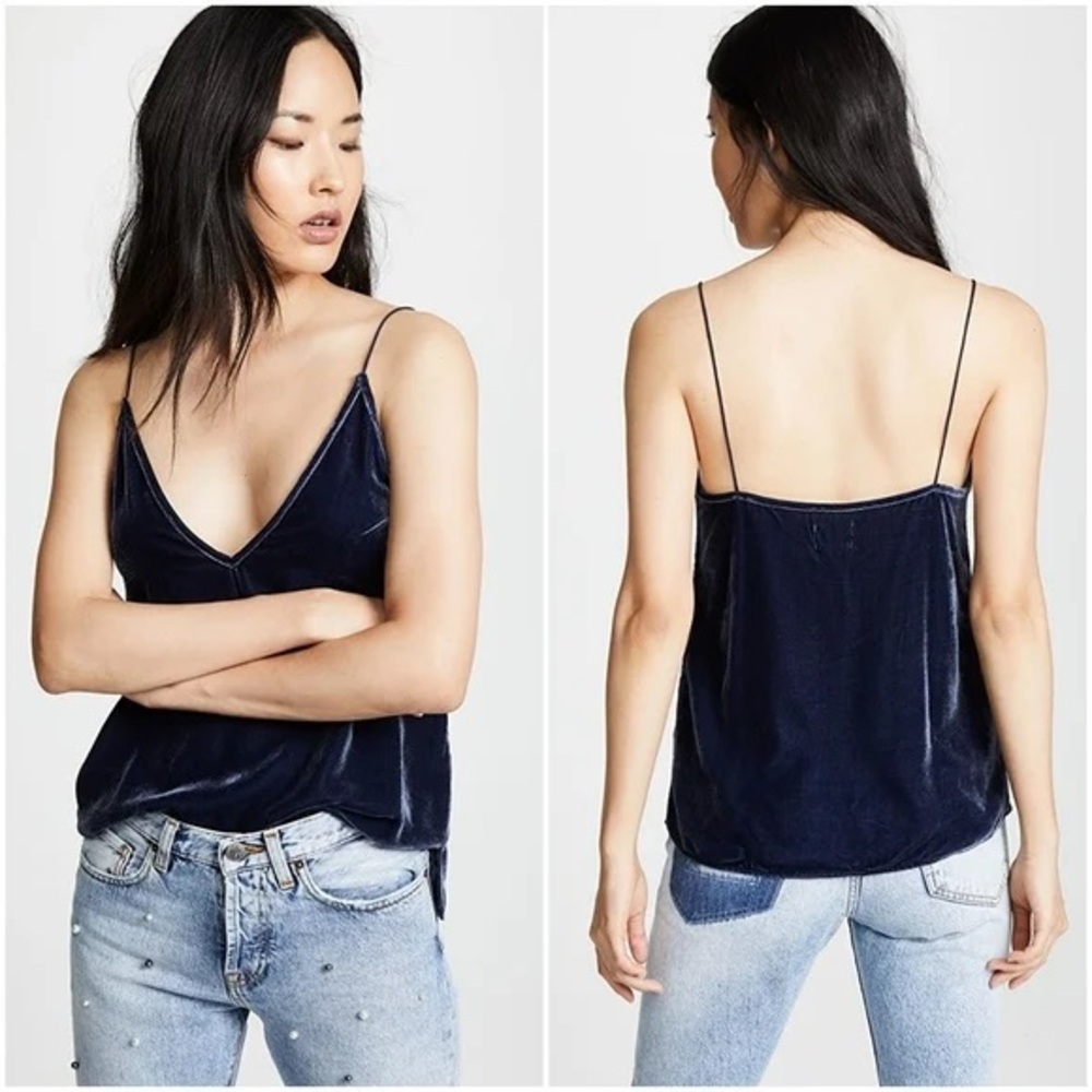 Cami NYC The Olivia Velvet Cami in Ink (navy)